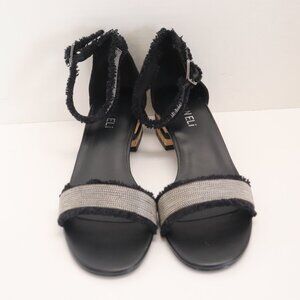 Vaneli Women's Model Helee Black Strap Around Ankle Size 9N Shoes